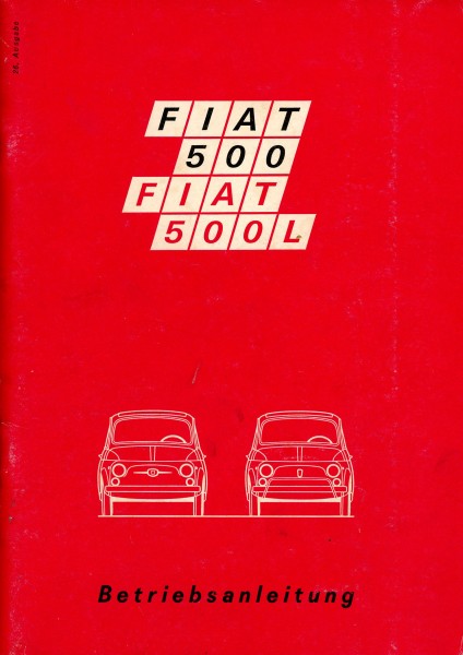 Betriebsanleitung Fiat 500 L 1970